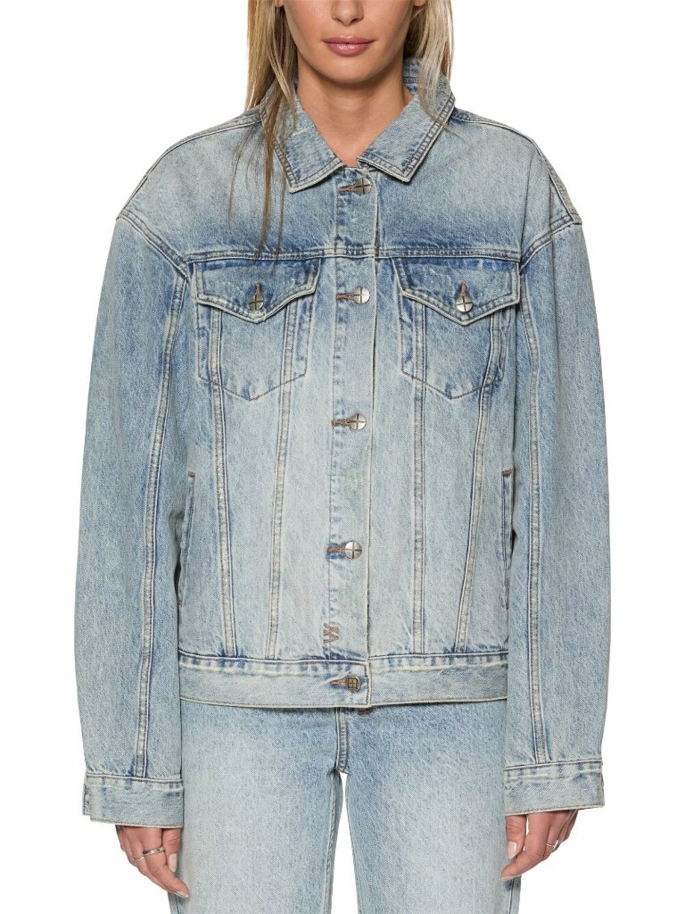 Ksubi Oversized Denim Jacket Karma Light Blue Stonewash Streetwear NWT